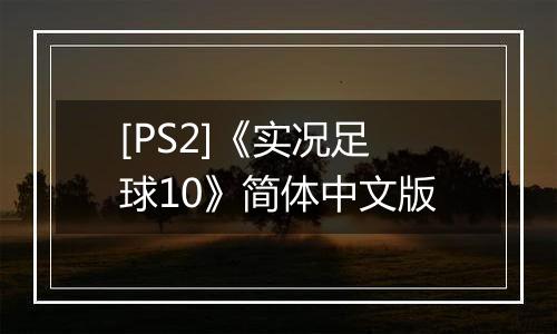 [PS2]《实况足球10》简体中文版