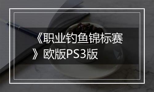 《职业钓鱼锦标赛》欧版PS3版