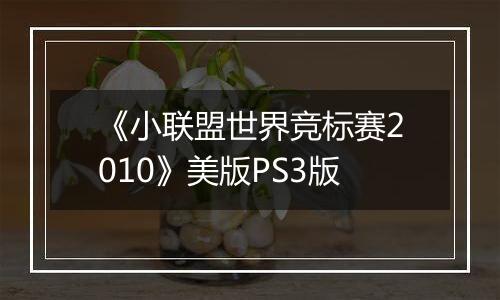 《小联盟世界竞标赛2010》美版PS3版