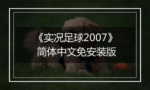《实况足球2007》 简体中文免安装版