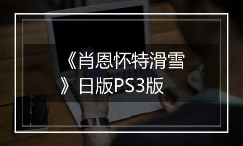 《肖恩怀特滑雪》日版PS3版