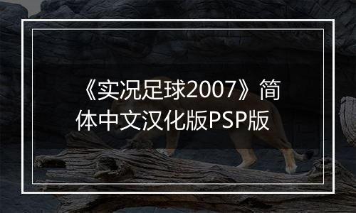 《实况足球2007》简体中文汉化版PSP版
