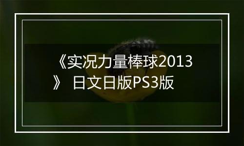 《实况力量棒球2013》 日文日版PS3版
