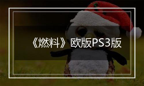 《燃料》欧版PS3版