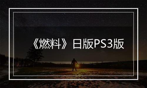 《燃料》日版PS3版