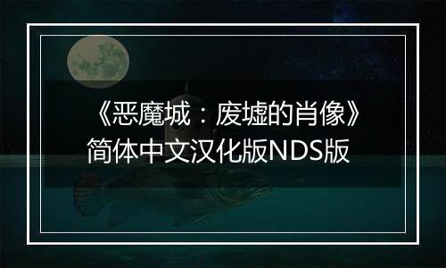 《恶魔城：废墟的肖像》简体中文汉化版NDS版