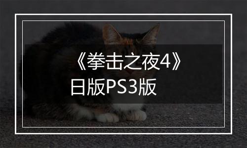 《拳击之夜4》日版PS3版