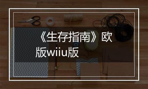 《生存指南》欧版wiiu版