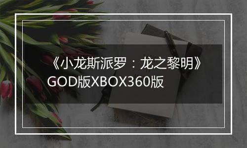 《小龙斯派罗：龙之黎明》GOD版XBOX360版