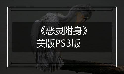 《恶灵附身》美版PS3版