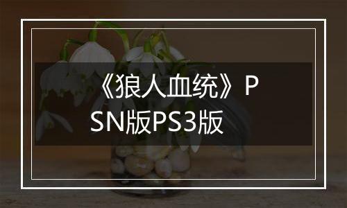 《狼人血统》PSN版PS3版