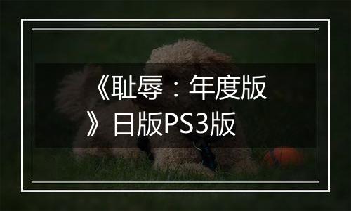 《耻辱：年度版》日版PS3版