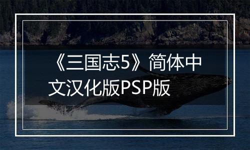 《三国志5》简体中文汉化版PSP版