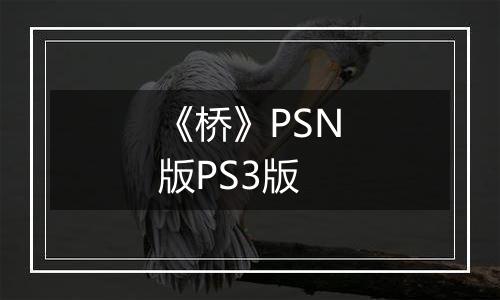 《桥》PSN版PS3版