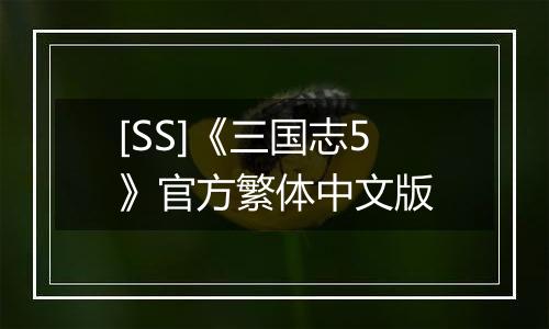 [SS]《三国志5》官方繁体中文版