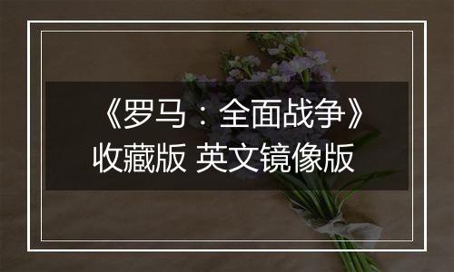 《罗马:全面战争》收藏版 英文镜像版