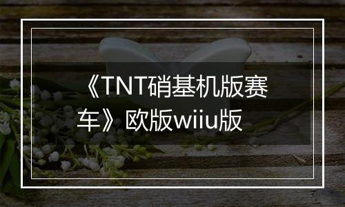 《TNT硝基机版赛车》欧版wiiu版