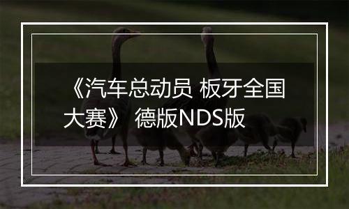 《汽车总动员 板牙全国大赛》 德版NDS版