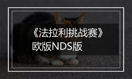 《法拉利挑战赛》 欧版NDS版