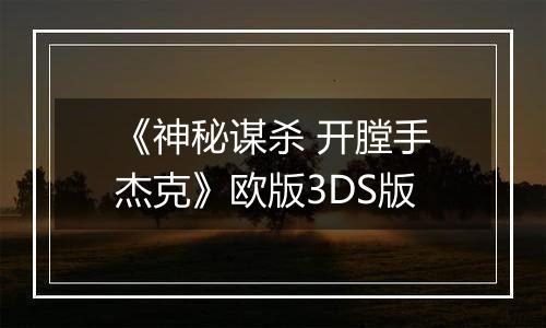 《神秘谋杀 开膛手杰克》欧版3DS版
