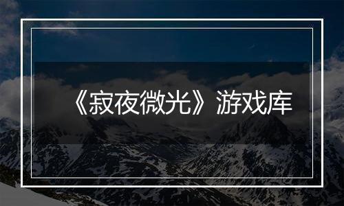 《寂夜微光》游戏库