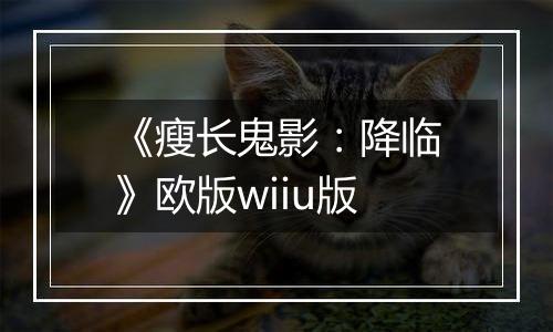 《瘦长鬼影：降临》欧版wiiu版