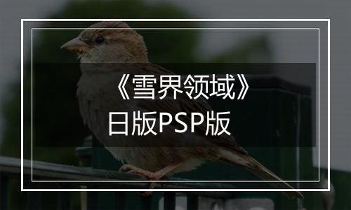《雪界领域》日版PSP版