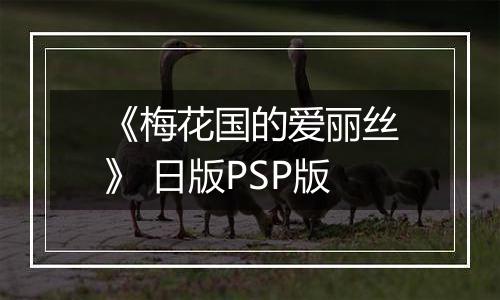 《梅花国的爱丽丝》 日版PSP版