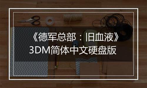 《德军总部：旧血液》3DM简体中文硬盘版