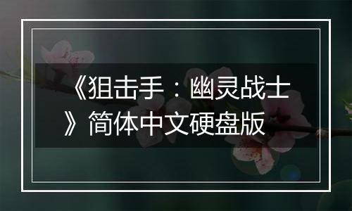 《狙击手：幽灵战士》简体中文硬盘版