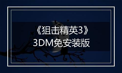 《狙击精英3》3DM免安装版