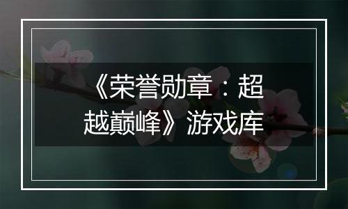 《荣誉勋章：超越巅峰》游戏库