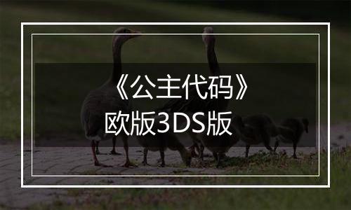《公主代码》欧版3DS版