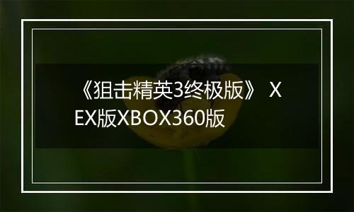 《狙击精英3终极版》 XEX版XBOX360版