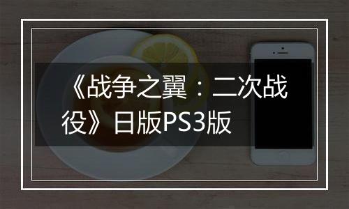 《战争之翼：二次战役》日版PS3版