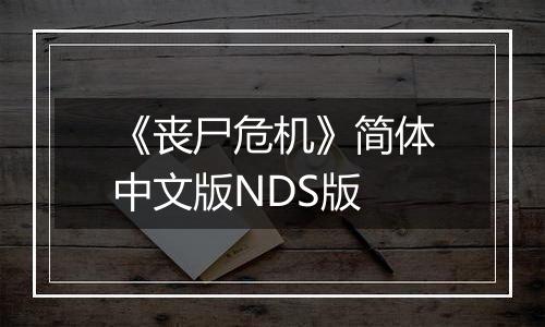 《丧尸危机》简体中文版NDS版