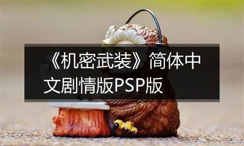 《机密武装》简体中文剧情版PSP版