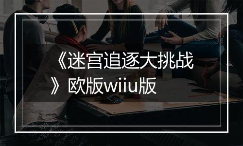 《迷宫追逐大挑战》欧版wiiu版