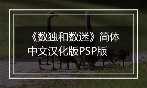 《数独和数迷》简体中文汉化版PSP版