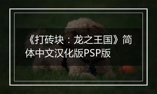 《打砖块：龙之王国》简体中文汉化版PSP版