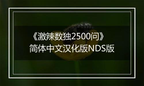 《激辣数独2500问》简体中文汉化版NDS版