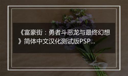 《富豪街：勇者斗恶龙与最终幻想》简体中文汉化测试版PSP版