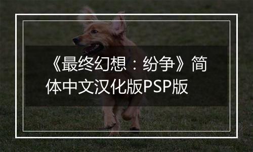 《最终幻想：纷争》简体中文汉化版PSP版
