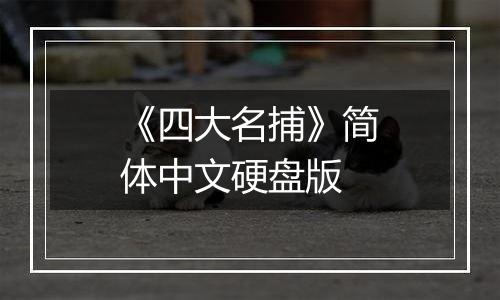 《四大名捕》简体中文硬盘版