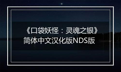《口袋妖怪：灵魂之银》简体中文汉化版NDS版