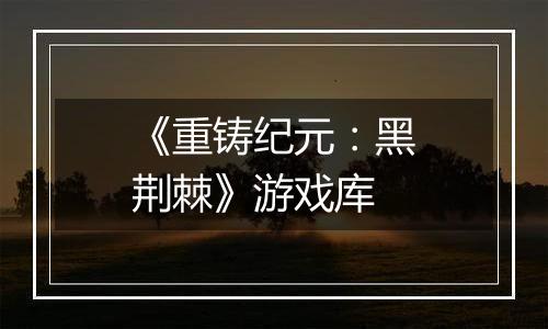 《重铸纪元：黑荆棘》游戏库