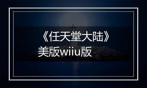 《任天堂大陆》美版wiiu版