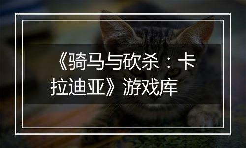 《骑马与砍杀：卡拉迪亚》游戏库