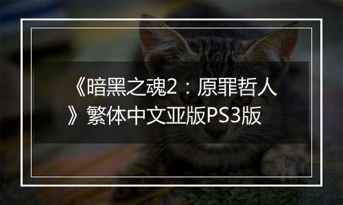 《暗黑之魂2：原罪哲人》繁体中文亚版PS3版