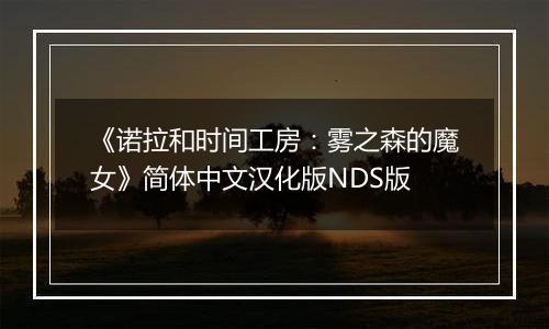 《诺拉和时间工房：雾之森的魔女》简体中文汉化版NDS版